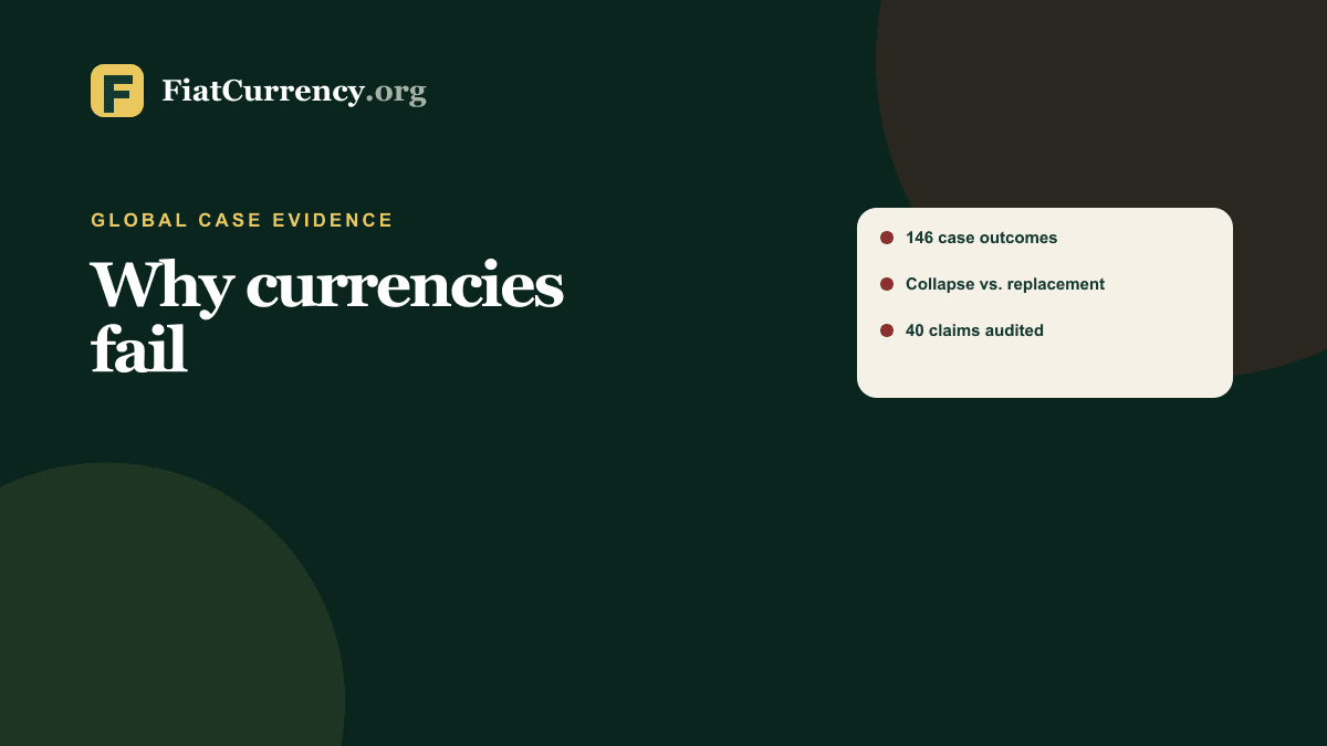 A research framework for distinguishing fiat currency failure from crisis, reform, and replacement